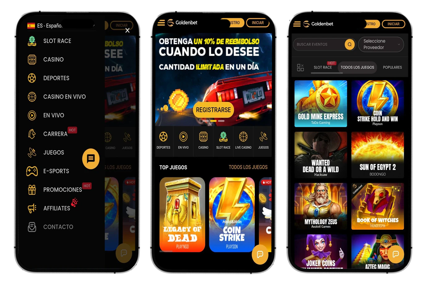 Acceso a Goldenbet desde dispositivos móviles y tablets